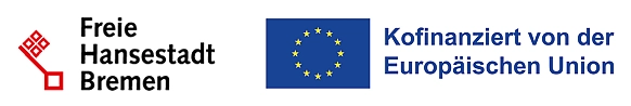 Logo der freien Hansestadt Bremen, daneben: Logo des Europäischen Sozialfonds Plus